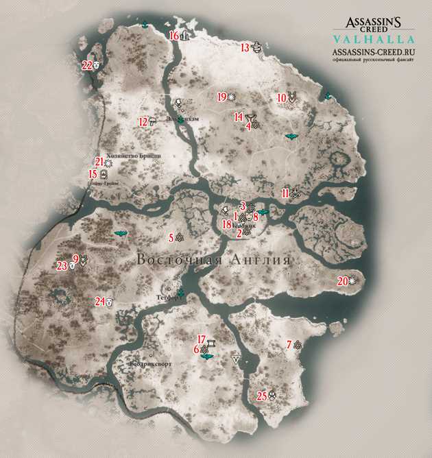 Карты сокровищ в области Широпшир