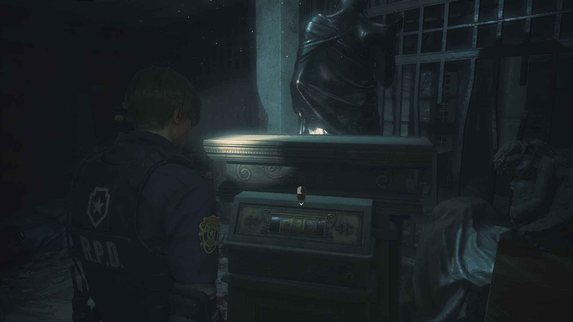 Расположение ключа бубновым значком в Resident Evil 2 Remake