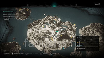 Карта с местоположением кошачьих шагов в Асгарде в Assassin's Creed Valhalla