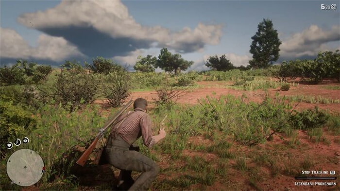 Take a two-handed weapon with high fire rate - Red Dead Redemption 2: Legendary Pronghorn - maps, tips - Legendary Animals - Red Dead Redemption 2 Guide
